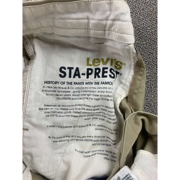 Levis Sta Prest-Pants Men 31x30 Khaki Cotton Work Wear Zip Fly Office Casual - Picture 9 of 11